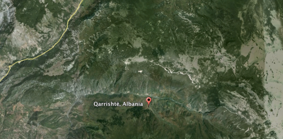 Qarrishtë Albania on a map